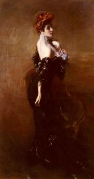 Giovanni Boldini : Portrait Of Madame Pages In Evening Dress